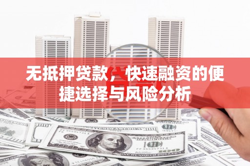 埔心无抵押贷款，快速融资的便捷选择与风险分析