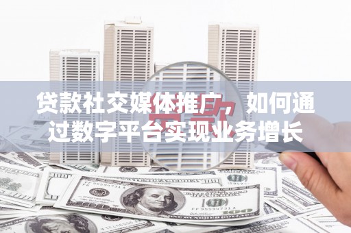 卑南贷款社交媒体推广，如何通过数字平台实现业务增长