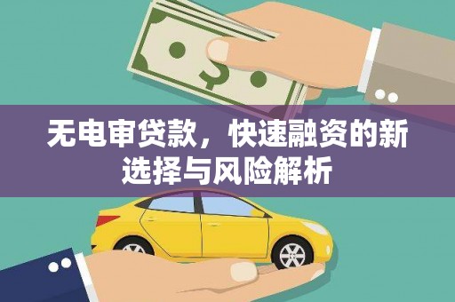 洮北无电审贷款，快速融资的新选择与风险解析