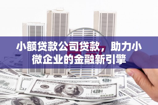 南康小额贷款公司贷款，助力小微企业的金融新引擎